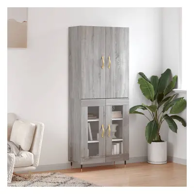 vidaXL Skříň highboard šedá sonoma 69,5 x 34 x 180 cm kompozitní dřevo