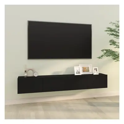 vidaXL Nástěnné TV skříňky 2 ks černé 100x30x30 cm kompozitní dřevo