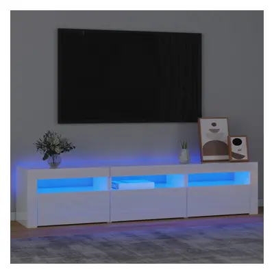 vidaXL TV skříňka s LED osvětlením bílá vysoký lesk 180x35x40 cm