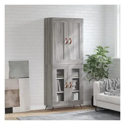 vidaXL Skříň highboard šedá sonoma 69,5 x 34 x 180 cm kompozitní dřevo