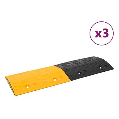 vidaXL Zpomalovací prahy 3 ks žluté a černé 97 x 32,5 x 4 cm pryž