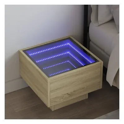 vidaXL Noční stolek s Infinity LED dub sonoma 40 x 40 x 30 cm