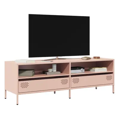 vidaXL TV skříňka růžová 135 x 39 x 43,5 cm ocel válcovaná za studena