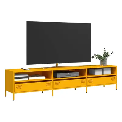 vidaXL TV skříňka žlutá 202 x 39 x 43,5 cm ocel válcovaná za studena