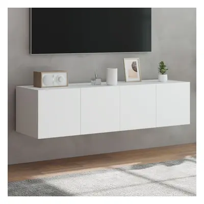 vidaXL Nástěnné TV skříňky s LED osvětlením 2 ks bílé 60 x 35 x 31 cm