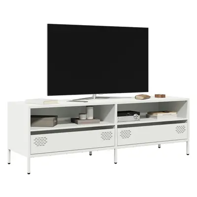 vidaXL TV skříňka bílá 135 x 39 x 43,5 cm ocel válcovaná za studena