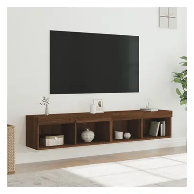 vidaXL TV skříňky s LED osvětlením 2 ks hnědý dub 80 x 30 x 30 cm