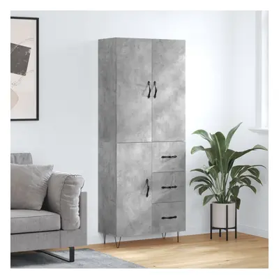 vidaXL Skříň highboard betonově šedá 69,5x34x180 cm kompozitní dřevo