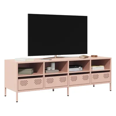 vidaXL TV skříňka růžová 135 x 39 x 43,5 cm ocel válcovaná za studena