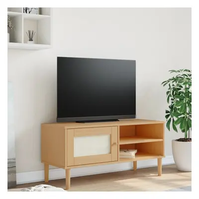 vidaXL TV skříňka SENJA ratanový vzhled hnědá 106x40x49 cm borovice