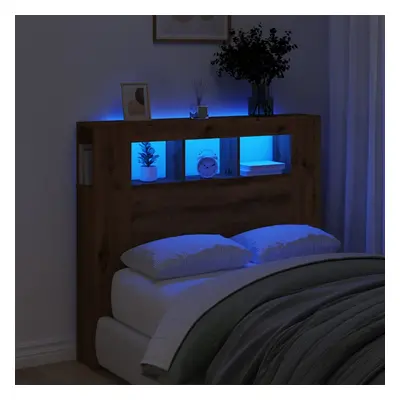 vidaXL Čelo postele LED dub artisan 120x18,5x103,5 cm kompozitní dřevo