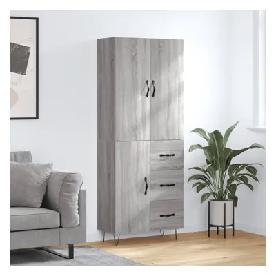 vidaXL Skříň highboard šedá sonoma 69,5 x 34 x 180 cm kompozitní dřevo