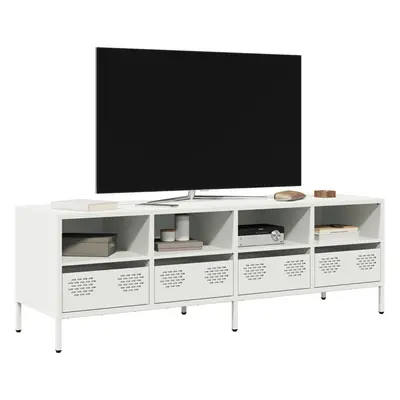 vidaXL TV skříňka bílá 135 x 39 x 43,5 cm ocel válcovaná za studena