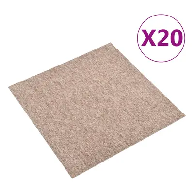 vidaXL Kobercové podlahové dlaždice 20 ks 5 m² 50 x 50 cm béžové