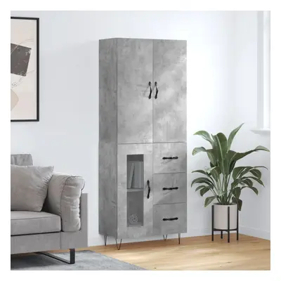 vidaXL Skříň highboard betonově šedá 69,5x34x180 cm kompozitní dřevo