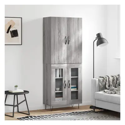 vidaXL Skříň highboard šedá sonoma 69,5 x 34 x 180 cm kompozitní dřevo