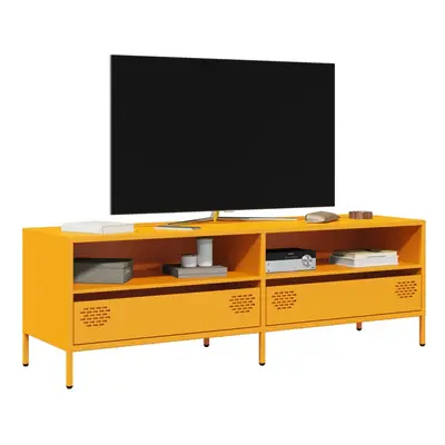 vidaXL TV skříňka hořčicově žlutá 135 x 39 x 43,5 cm ocel