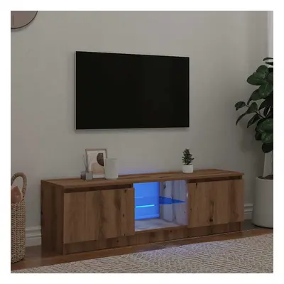 vidaXL TV stolek s LED dub artisan 140 x 40 x 35,5 cm kompozitní dřevo