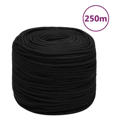 vidaXL Pracovní lano černé 10 mm 250 m polyester