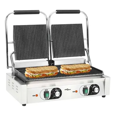 vidaXL Dvojitý panini gril rýhovaný 3600 W 57 x 30,5 x 20 cm