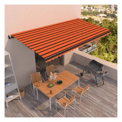 vidaXL Automatická zatahovací markýza 600 x 350 cm oranžovo-hnědá