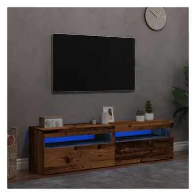 vidaXL TV stolky s LED 2 ks old wood kompozitní dřevo