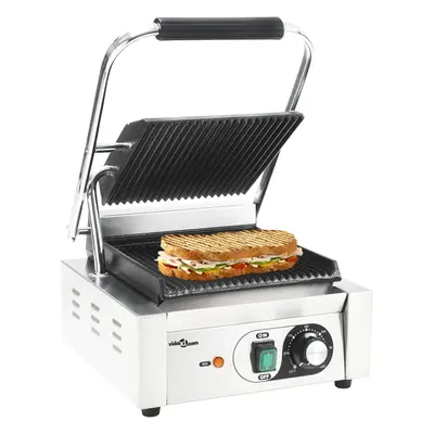 vidaXL Rýhovaný gril na panini nerezová ocel 1800 W 31 x 30,5 x 20 cm