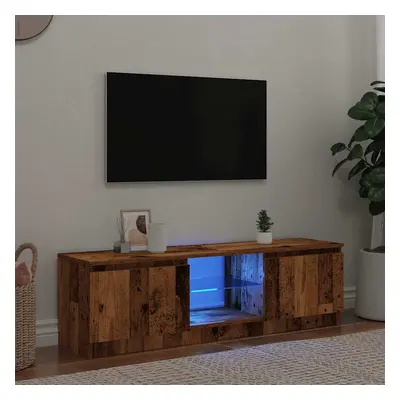 vidaXL TV stolek s LED old wood 140 x 40 x 35,5 cm kompozitní dřevo