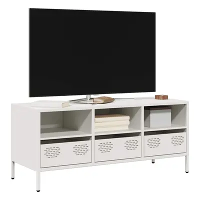 vidaXL TV skříňka bílá 101,5 x 39 x 43,5 cm ocel válcovaná za studena