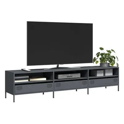 vidaXL TV skříňka antracitová 202x39x43,5 cm ocel válcovaná za studena