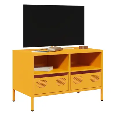 vidaXL TV skříňka hořčicově žlutá 68 x 39 x 43,5 cm ocel