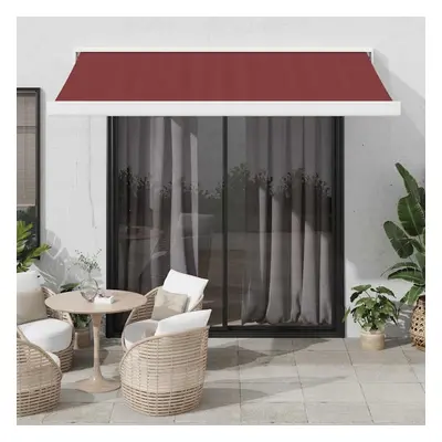 vidaXL Automatická zatahovací markýza burgundská 350 x 250 cm