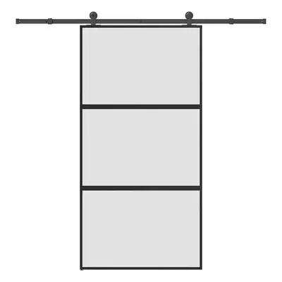 vidaXL Posuvné dveře s kováním 102,5x205 cm tvrzeného sklo a hliník