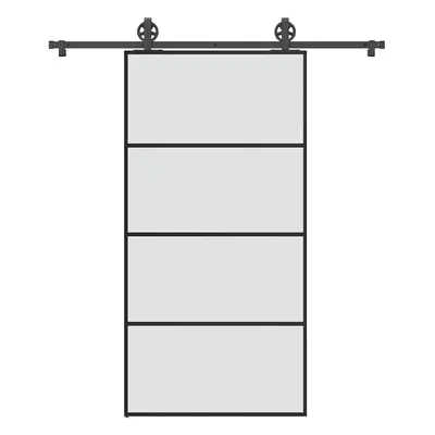 vidaXL Posuvné dveře s kováním 102,5 x 205 cm ESG sklo a hliník