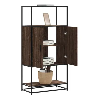 vidaXL Skříň highboard hnědý dub 68x35x139cm kompozitní dřevo a kov