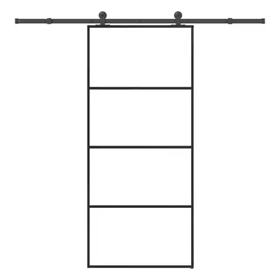 vidaXL Posuvné dveře s kováním 90x205 cm ESG sklo a hliník