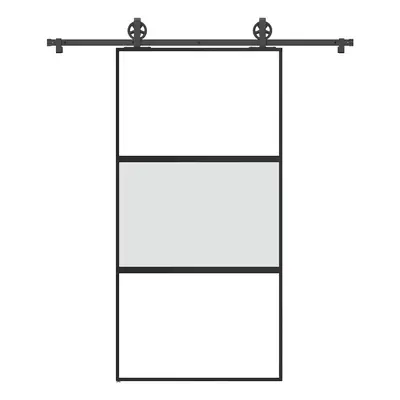 vidaXL Posuvné dveře s kováním 102,5x205 cm tvrzeného sklo a hliník