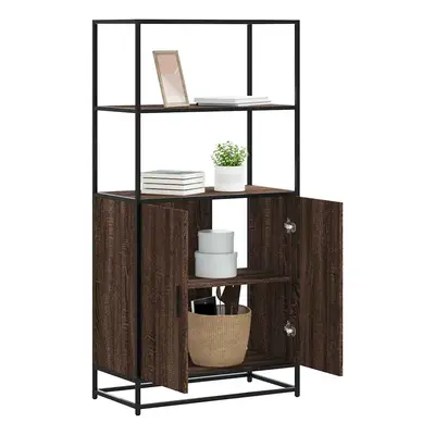 vidaXL Skříň highboard hnědý dub 68x35x139cm kompozitní dřevo a kov