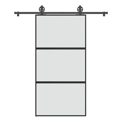 vidaXL Posuvné dveře s kováním 102,5x205 cm tvrzeného sklo a hliník