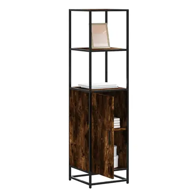 vidaXL Skříň highboard kouřový dub 35,5x35x139 cm kompozit a kov