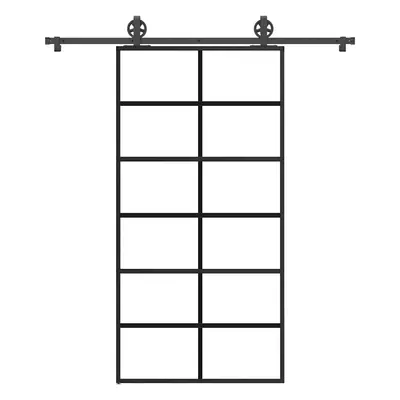 vidaXL Posuvné dveře s kováním 102x205 cm ESG sklo a hliník