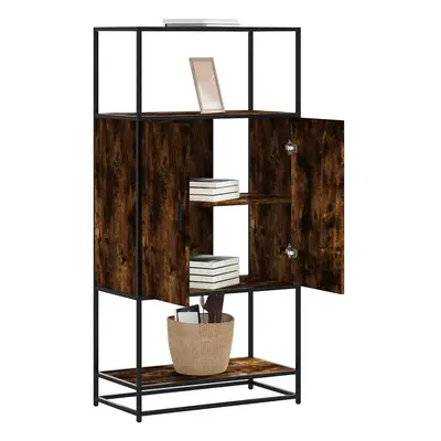 vidaXL Skříň highboard kouřový dub 68x35x139cm kompozitní dřevo a kov