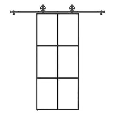 vidaXL Posuvné dveře s kováním 90x205 cm ESG sklo a hliník