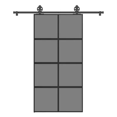 vidaXL Posuvné dveře s kováním 102,5x205 cm tvrzeného sklo a hliník