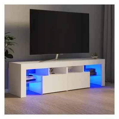 vidaXL TV skříňka s LED osvětlením bílá 140 x 36,5 x 40 cm