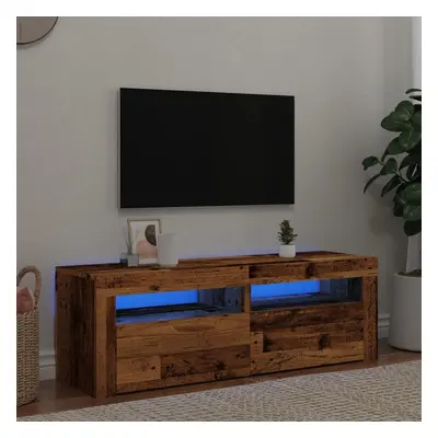 vidaXL TV stolek s LED old wood 120 x 35 x 40 cm kompozitní dřevo