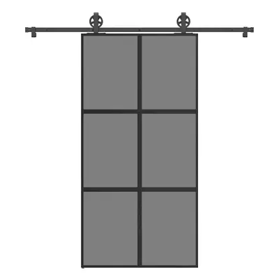 vidaXL Posuvné dveře s kováním 102,5x205 cm tvrzeného sklo a hliník