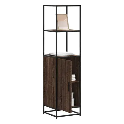 vidaXL Skříň highboard hnědý dub 35,5x35x139 cm kompozit a kov