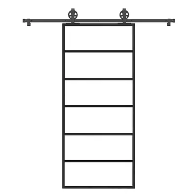 vidaXL Posuvné dveře s kováním 90x205 cm ESG sklo a hliník