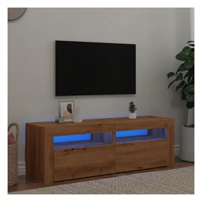 vidaXL TV stolek s LED dub artisan 120 x 35 x 40 cm kompozitní dřevo